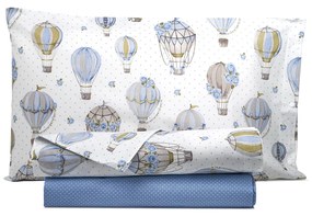 Completo letto singolo mongolfiere azzurro SmartDecoHome