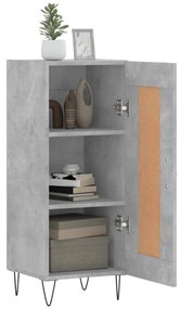 Credenza grigio cemento 34,5x34x90 cm in legno multistrato