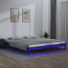 Giroletto Con Led Grigio 140x190 Cm İn Legno Massello /