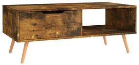 Tavolino Salotto Rovere Fumo 100x49,5x43 cm Legno Multistrato