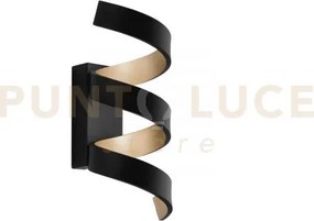 Applique a parete led helix spirale nera e oro 9w 720lm 3000k 10x13...
