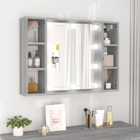 Mobile A Specchio Con Led Grigio Sonoma 76x15x55 Cm /