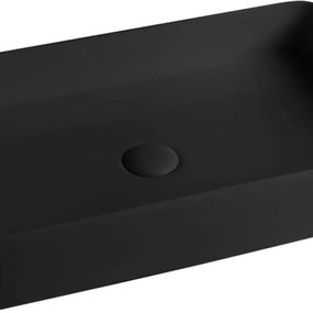 Lavabo da appoggio Smash OLYMPIA CERAMICA rettangolare piletta non inclusa in ceramica L 60 x H 14 x P 20 cm nero opaco piletta non inclusa