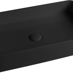 Lavabo da appoggio Smash rettangolare in ceramica L 60 x H 14 x P 20 cm nero opaco