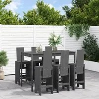 Set Bar da Giardino 7 pz Grigio in Legno Massello di Pino 3157783