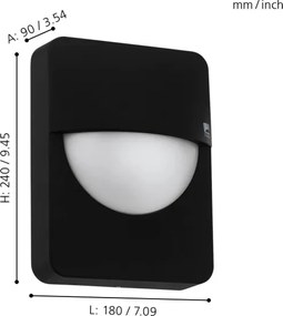 Eglo 98704 - Applique da esterno SALVANESCO 1xE27/28W/230V IP44