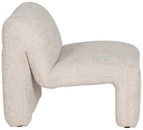 Poltrona beige in tessuto bouclé - Ixia