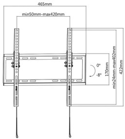 MK FLORIA MKF-20DN447 - Supporto a parete inclinabile per TV 65" nero