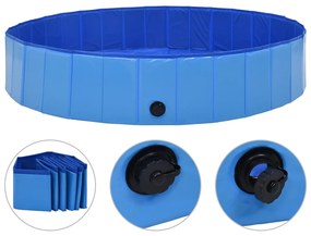 Piscina per cani pieghevole blu 160x30 cm in pvc