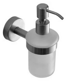 Kamalu - Dispenser bagno in vetro e acciaio inox satinato installazione a muro | MIRA-S