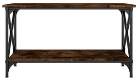 Tavolino rovere fumo 80x45x45 cm in legno multistrato e ferro
