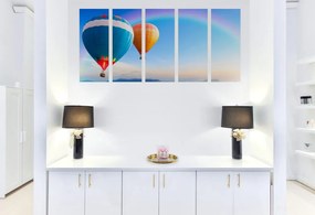 Quadri 5 pezzi – Mongolfiere avventurose