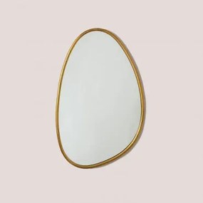 Specchio da parete in metallo Flora Dorato - Sklum