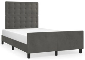 Giroletto Senza Materasso Grigio Scuro 120x190 Cm Velluto /