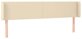 Testiera a led crema 203x16x78/88 cm in tessuto
