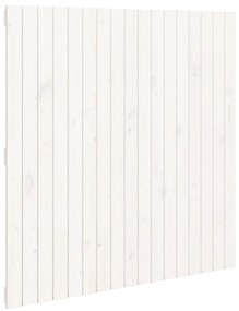 Testiera da parete bianca 108x3x110cm in legno massello di pino