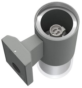 Applique Cilindrica Bidirezionale Grigia IP54 con 2 basi GU10