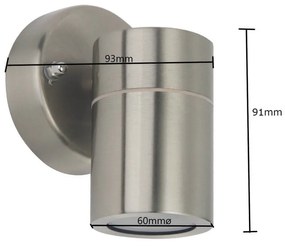 Applique da esterno Cilindrica Monodirezionale GU10 Silver