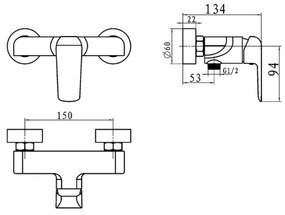 Novaservis - Miscelatore per doccia NOBLESS TINA in cromo lucido