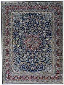 Kerman Tappeto 390 x 300 Blu (Iran) Annodato A Mano