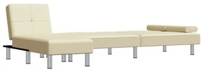 Divano letto a l crema 255x140x70 cm in similpelle