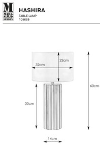 Markslöjd 108669 - Lampada da tavolo HASHIRA 1xE27/40W/230V bianco/ottone