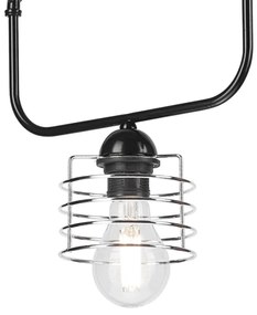 Lampadario a sospensione con catena MORGAN 1xE27/60W/230V nero/cromo