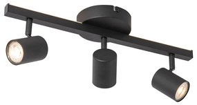 Faretto da soffitto nero GU10 50mm 3 luci con retroilluminazione e interruttore a 3 vie - Back Up