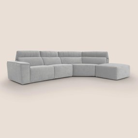 Clark Divano angolare con opzione relax elettrico in tessuto smacchiabile impermeabile T17 grigio