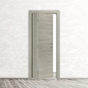 Porta pieghevole a libro asimmetrica Callisto cenere L 60 x H 210 cm sinistra