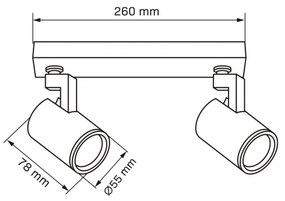 Faretto LYNX 2xGU10/10W/230V nero