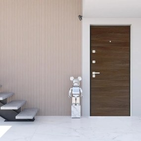 Pannello per porta blindata laminato noce L 95  x H 213 cm, Sp 4 mm