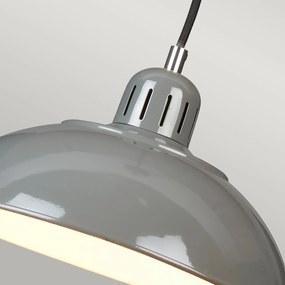 Sospensione Contemporanea Franklin Acciaio Grigio 1 Luce E27