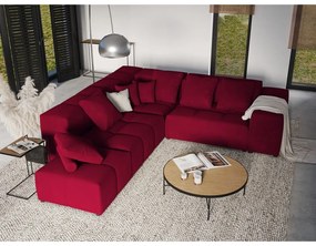 Divano angolare in velluto rosso (variabile) Rome Velvet - Cosmopolitan Design