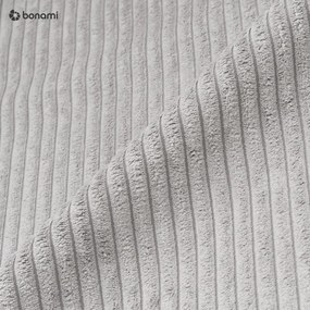 Divano letto in velluto a coste grigio chiaro (penisola variabile) Sara - Ropez