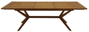 Tavolo da giardino allungabile allunghe integrate in legno massello L180-240 cm SANTO