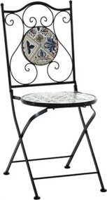 Set Da Pranzo Tavolo Maioliche Rettangolare 120x80 Con 4 Sedie Pieghevoli Cipro