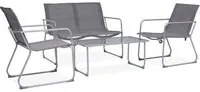 Set Divano da Giardino 4 pz in Tessuto e Acciaio Grigio cod mxl 44470