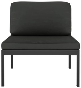 Set divani da giardino 4 pz con cuscini in alluminio antracite