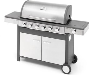 Barbecue a Gas GPL 6 Fuochi + 1 Fornello Laterale Ompagrill Indianapolis 7/B in Acciaio Inox...