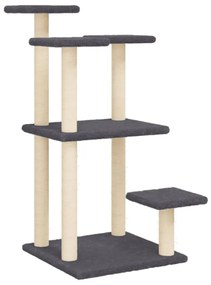 Pali tiragraffi per gatti con piattaforme grigio scuro 98,5 cm