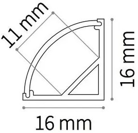 Ideallux slot ang tondo d16xd16 3000 mm wh