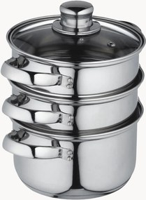 Vaporiera a tre piani con coperchio Lucy