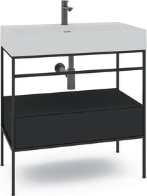 Mobile bagno da terra con lavabo L 60 x H 89 x P 45.5 cm nero per vasca centrale Outline