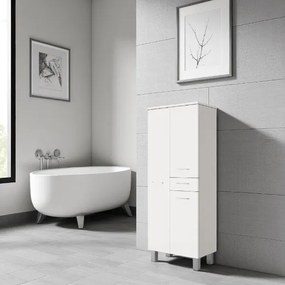 Colonna doppia multiuso GAIA con 3 ante e 1 cassetto Bianco Lucido