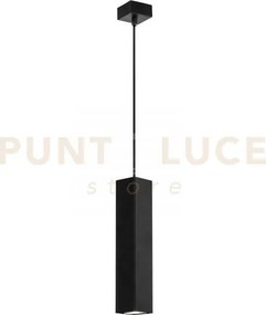Lampadario a sospensione fluke quadrata nera 1 luce attacco gu10 6x...