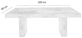 Tavolo JESOLO in legno nobilitato bianco consumato allungabile 160&#215;90 cm &#8211; 410&#215;90 cm