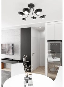 Lampadario a soffitto in acciaio ENSO 6 nero da interno 6xGX53 Colore del corpo Nero