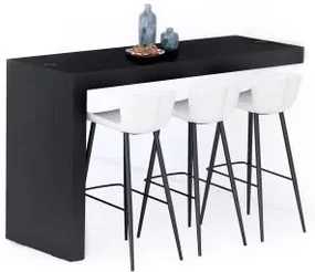 Penisola Evolution 180x60, Nero Frassino con Caricatore Wireless
