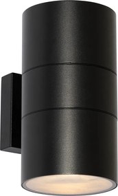 Lampada da parete per esterni moderna nera 2 luci AR111 IP44 - Duo